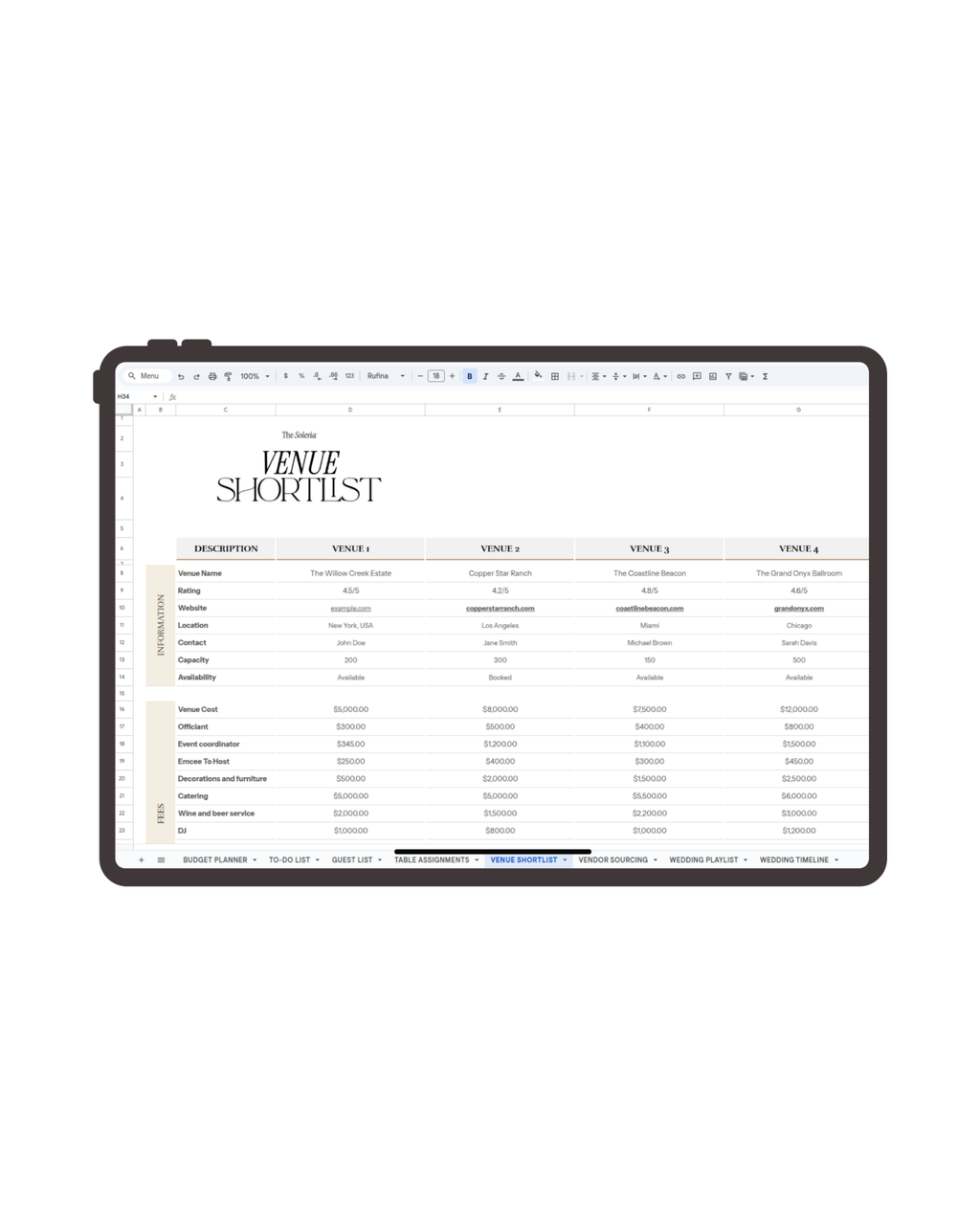 The Solesia Wedding Planner